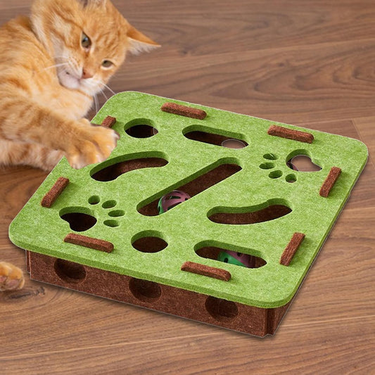 Cat Puzzle Toy Felt Puzzle Box Cat Exercise Toy With Ball Indoor Sports Entertainment Hunting Cat Toys For Indoor Cats
