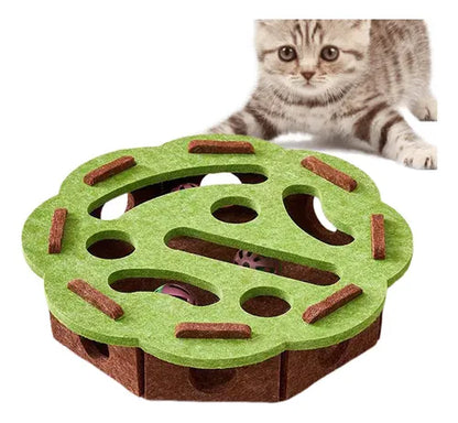 Cat Puzzle Toy Felt Puzzle Box Cat Exercise Toy With Ball Indoor Sports Entertainment Hunting Cat Toys For Indoor Cats