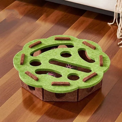 Cat Puzzle Toy Felt Puzzle Box Cat Exercise Toy With Ball Indoor Sports Entertainment Hunting Cat Toys For Indoor Cats