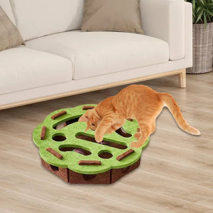 Cat Puzzle Toy Felt Puzzle Box Cat Exercise Toy With Ball Indoor Sports Entertainment Hunting Cat Toys For Indoor Cats