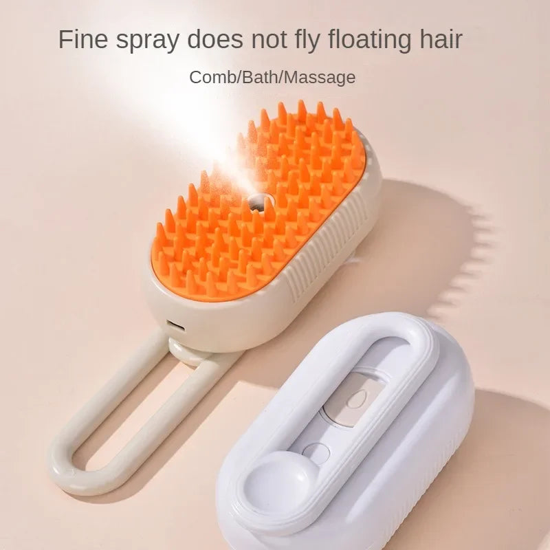 USB Rechargeable Cats Accessories Dog Grooming Things for Cats Steam Dog Brush Charged Pet Dogs Remove Tangles Loose Hair 3 in 1