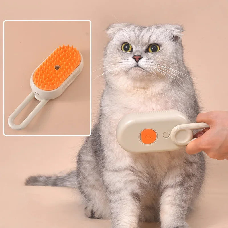 USB Rechargeable Cats Accessories Dog Grooming Things for Cats Steam Dog Brush Charged Pet Dogs Remove Tangles Loose Hair 3 in 1